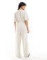 Vero Moda Aware short sleeved jumpsuit with tie waist in cream