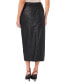 Фото #2 товара Women's Faux-Leather Front-Slit Midi Skirt