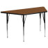 Фото #1 товара 29.5''W X 57.25''L Trapezoid Oak Hp Laminate Activity Table - Standard Height Adjustable Legs