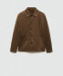 Men's Pockets Detail Suede Effect Overshirt