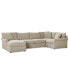 Фото #7 товара Wrenley 138" 4-Pc. Fabric Modular Chaise Sleeper Sectional Sofa, Created for Macy's