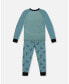 ფოტო #1 პროდუქტის Boy Organic Cotton Long Sleeve Two Piece Pajama Set Teal With Mechanical Dinosaurs Print - Child