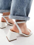 Фото #5 товара ASOS DESIGN Wide Fit Honeydew mid block heeled sandals in white