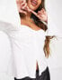 Фото #3 товара ASOS DESIGN blouse with corset ruched cup & hook and eye in white