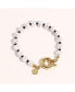 ფოტო #3 პროდუქტის 18K Gold Plated Freshwater Pearl with Black Japanese Beads - Victoria Bracelet 7" For Women and Girls