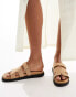 Steve Madden Missile suede strap sliders in sand