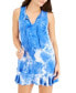 Фото #1 товара J Valdi Tie-Dye Ruffled-Hem Cover-Up Dress Women's Swimsuit, Size XS