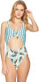 Bikini Lab Women's 175224 Tie Front One Piece Swimsuit aqua Size XL