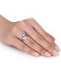 Aquamarine (3 ct. t.w.), Amethyst (4/5 ct. t.w.) & Diamond (1/10 ct. t.w.) Ring in Sterling Silver