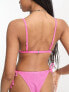 Free Society crinkle triangle bikini top in flirty pink flirty pink, US 12 - фото #3