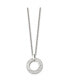 Chisel white Enameled Crystals Open Circle Pendant Cable Chain