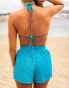 South Beach X Miss Molly metallic beach shorts in sky blue