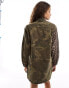 Фото #4 товара AllSaints camo shacket dress in mix print