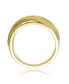 ფოტო #2 პროდუქტის RA 14K Gold Plated Round Cubic Zirconia Wide Cocktails Ring