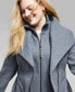 ფოტო #4 პროდუქტის Womens Plus Size Belted Asymmetric Wrap Coat, Created for Macys