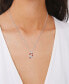 Cubic Zirconia and Red Enamel Candycane Pendant Necklace
