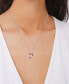 ფოტო #2 პროდუქტის Cubic Zirconia and Red Enamel Candycane Pendant Necklace