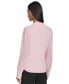 Women's Pleated-Cuff V-Neck Blouse