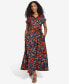 ფოტო #1 პროდუქტის Women's Floral-Print Tie-Waist Shirtdress