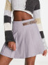 Фото #3 товара Urban Revivo pleat mini skirt with buckle detail in light grey