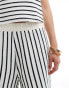 ASOS DESIGN texture stripe short co-ord in cream and navy stripe