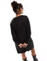 Фото #3 товара Vero Moda Curve long sleeve knitted mini dress in black