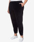 Фото #4 товара Plus Size Drama Queen Casual Stretch Waist Velour Jogger Pants