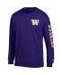 ფოტო #3 პროდუქტის Men's Purple Washington Huskies Team Stack Long Sleeve T-shirt