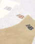 New Balance logo mid sock in 3 pack in neutrals