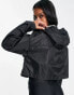 Фото #4 товара ASOS DESIGN Petite cropped rain jacket with hood in black