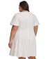 Plus Size Balloon-Sleeve Fit & Flare Dress