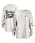 ფოტო #1 პროდუქტის Women's White Miami Hurricanes Pennant Stack Oversized Long Sleeve T-shirt