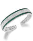 ფოტო #1 პროდუქტის Sapphire (2-3/8 ct. t.w.) and Diamond (1/10 ct. t.w.) Antique Cuff Bracelet in Sterling Silver (Also available in Emerald and Ruby)