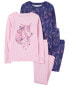 Фото #2 товара Kid 4-Piece Unicorn 100% Snug Fit Cotton Pajamas 4