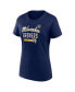 Фото #3 товара Women's Navy Milwaukee Brewers Logo T-shirt