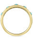 ფოტო #3 პროდუქტის EFFY® Diamond (1/4 ct. t.w.) & Turquoise (2-1/2mm) Band Ring In 14k Gold