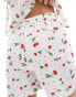 ONLY linen mix short co-ord in cherry print