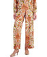 Фото #1 товара Women's Medallion Melody Wide Leg Satin Pants, Regular & Petite, Created for Macy's