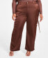 ფოტო #2 პროდუქტის Trendy Plus Size Straight-Leg Cargo Pants