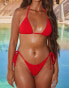 Moda Minx X Sophie Piper scrunch triangle bikini top in red