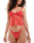 Wild Lovers Exclusive lace cami corset in strawberry red Erdbeerrot, XS - EU 34 - фото #4