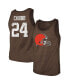 Фото #2 товара Men's Threads Nick Chubb Heathered Brown Cleveland Browns Name and Number Tri-Blend Tank Top