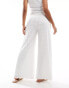 Closet London wide leg textured trousers in ivory