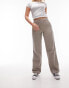 Topshop Hourglass low rise washed straight leg trouser in taupe Серо-коричневый, 44 - фото #1