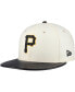 Men's Cream Pittsburgh Pirates Game Night Leather Visor 59FIFTY Fitted Hat