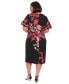 ფოტო #2 პროდუქტის Plus Size Printed Short-Sleeve Midi Dress