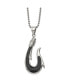 Фото #1 товара Chisel black Carbon Fiber Inlay Hook Pendant Ball Chain Necklace
