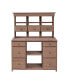 Garden Potting Bench Table, Rustic And Sleek Design With Multiple Drawers And Shelves For Storage