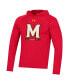 Men's Red Maryland Terrapins School Logo Raglan Long Sleeve Hoodie Performance T-shirt