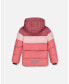 ფოტო #5 პროდუქტის Girl Puffy Jacket Pink And Plum Color Block - Toddler|Child
